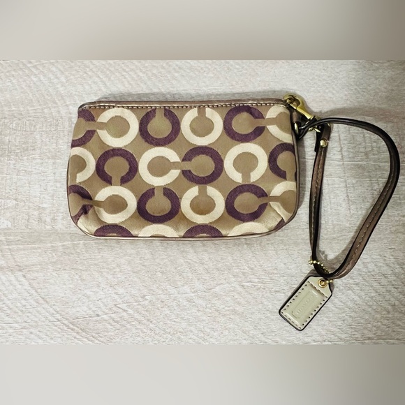 Vintage Coach Metallic Bronze and Beige Wristlet – Like New - Picture 3 of 7